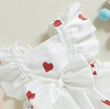 White heart romper