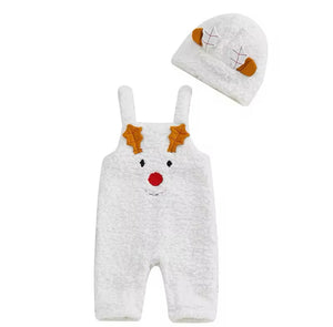 Plush reindeer romper