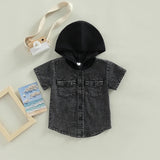 Denim hood shirt