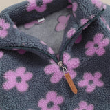 Floral zip sweater