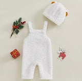 Plush reindeer romper