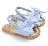 Linen bow sandals