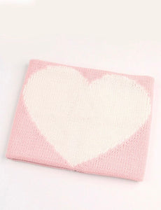 Love heart knitted blanket*