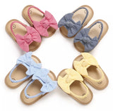 Linen bow sandals